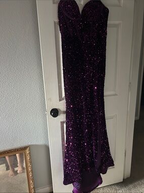 Source Unknown Strapless Sequin Maxi Skirt in Deep Purple